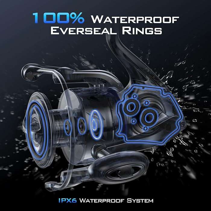 KastKing Kapstan Elite Saltwater Spinning Fishing Reel, Up to 55LBs Max Drag, IPX6 Waterproof & Corrosion-Resistant Bearing System - Ideal Fishing Gifts for Saltwater Fishing - Image 3