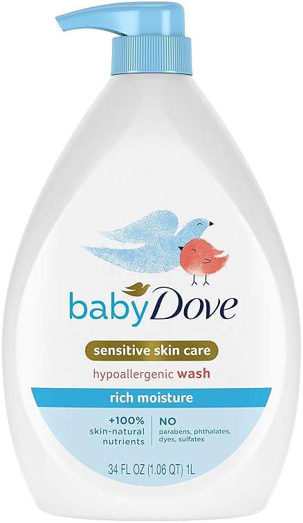 Baby Dove Sensitive Skin Hydrating Body Wash | Tear-Free & Hypoallergenic | Pediatrician Tested | 34oz - Image 1