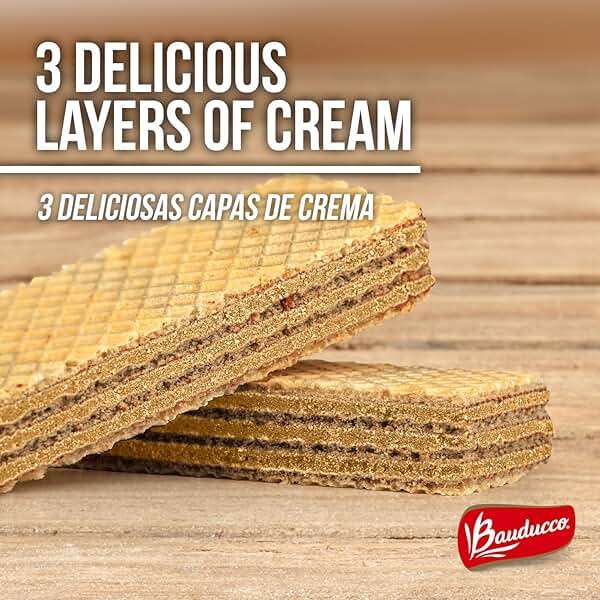 Bauducco Peanut Butter Wafers - Crispy Wafer Cookies With 3 Delicious, Indulgent Decadent Layers of Peanut Butter Flavored Cream - Delicious Sweet Snack or Desert - 5.0 oz (Pack of 1) - Image 4