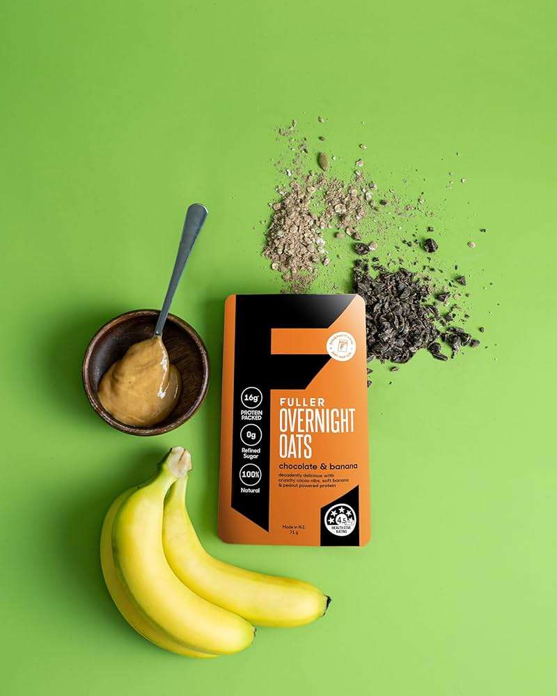 Delicious High Protein Chocolate Banana Overnight Oats - Nutritionist Designed FULLER For Longer With Low Sugar, High Fiber & Slow Release Peanut Protein - Ziplock Portable - Glyphosate Free Oatmeal - Image 6