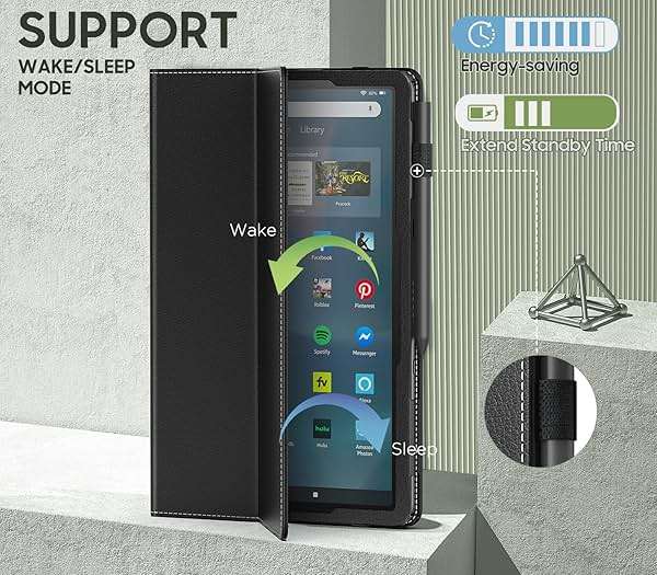 MoKo for Amazon Kindle Fire Max 11 Case (13th Generation, 2023 Release) 11" - Slim Folding Stand Cover Case for Fire 11 Tablet with Auto Wake/Sleep, Black - Image 6