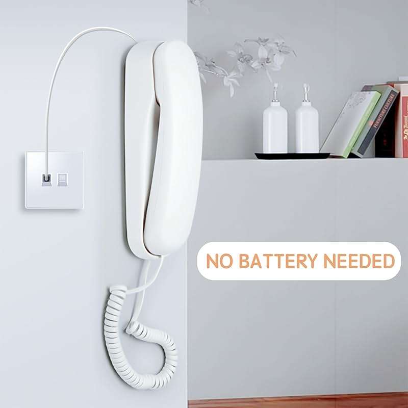 Corded Phone for Home, Durable landline Phone with Large Buttons for Seniors, Versatile Mini Phone for The Home, Office, and More(White) - Image 2
