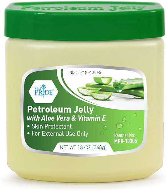 MED PRIDE Petroleum Jelly with Aloe Vera & Vitamin E, 13 oz – Skin Protectant and Moisturizing Ointment for Dry or Irritated Skin, Rashes, Chapped Lips, Minor Cuts, Burns and Diaper Rash - Image 1
