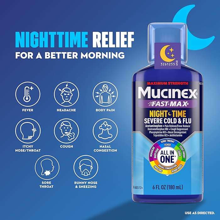 Mucinex Fast-Max Kickstart Severe Cold and Flu Medicine for Adults, Liquid Cold Medicine & Cough Medicine for Adults, Generic Expectorant Guaifenesin & Cough Suppressant Dextromethorphan, 2x6 fl oz - Image 4