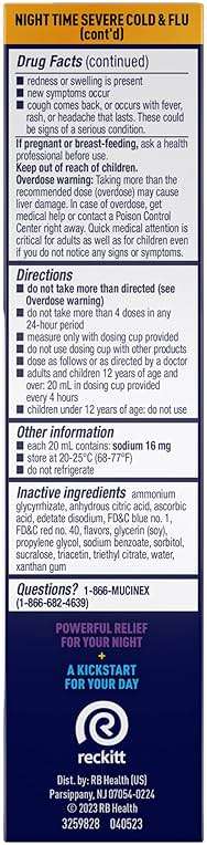 Mucinex Fast-Max Kickstart Severe Cold and Flu Medicine for Adults, Liquid Cold Medicine & Cough Medicine for Adults, Generic Expectorant Guaifenesin & Cough Suppressant Dextromethorphan, 2x6 fl oz - Image 10