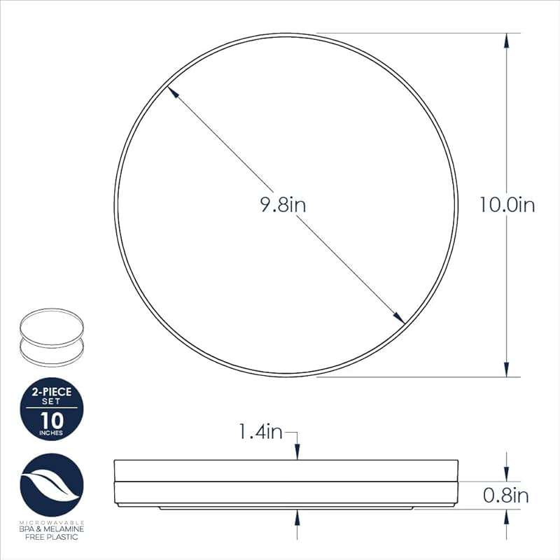 Nordic Ware 10-Inch Meal Plate, Set of 2, White, Microwave Safe Polypropylene - Image 3