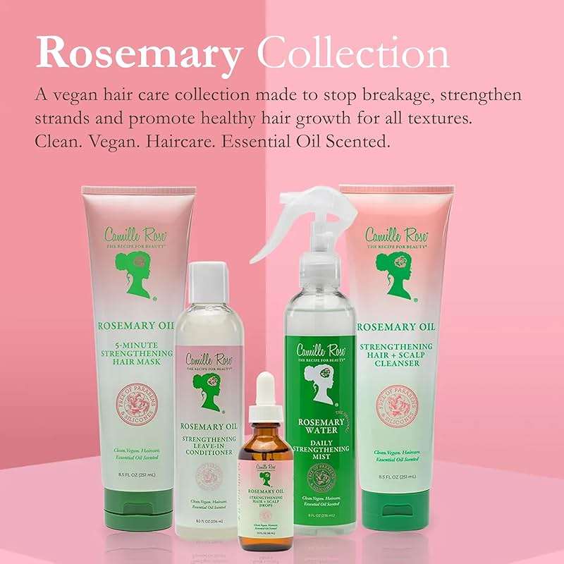 Camille Rose Rosemary Water, Daily Hair Strengthening Mist – Hydrating Refresher Spray with Rosemary Oil, Peppermint & Aloe Vera, 8 Oz Ea - Image 6
