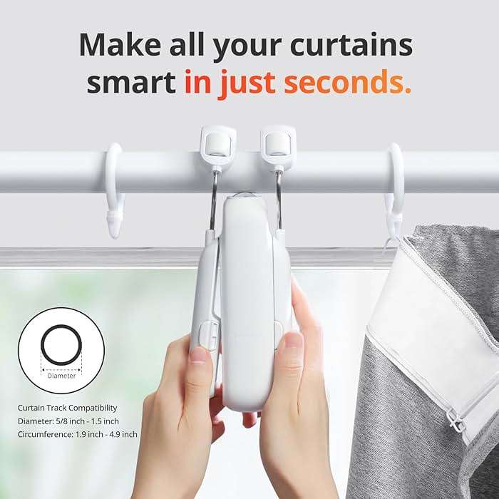 SwitchBot Automatic Curtain Opener - Bluetooth Remote Control Smart Curtain with App/Timer, Upgraded High-Performance Motor, Add Hub to Work with Alexa, Google Home, HomeKit - Image 2