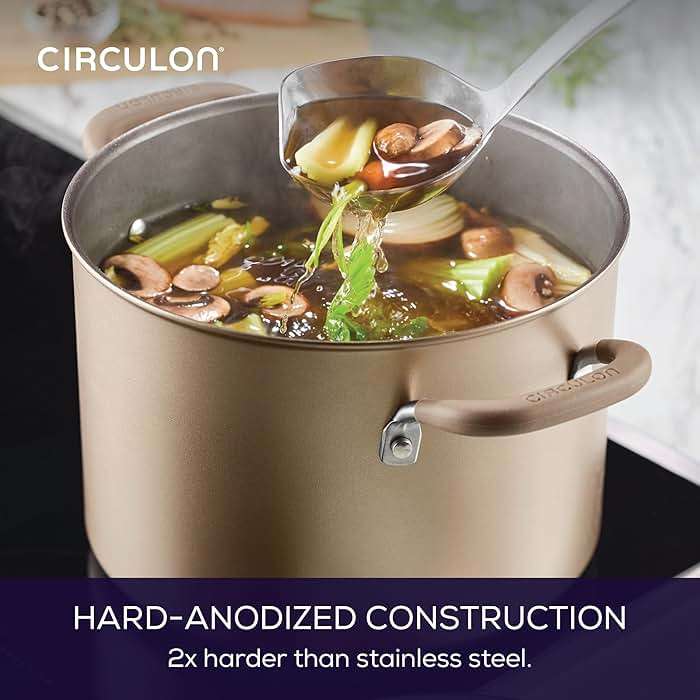 Circulon Premier Professional Hard Anodized Nonstick Cookware Induction Pots and Pans Set Nonstick, Home Essentials, 12-Piece, Bronze - Image 4