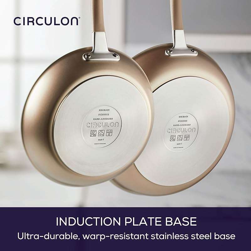 Circulon Premier Professional Hard Anodized Nonstick Cookware Induction Pots and Pans Set Nonstick, Home Essentials, 12-Piece, Bronze - Image 5