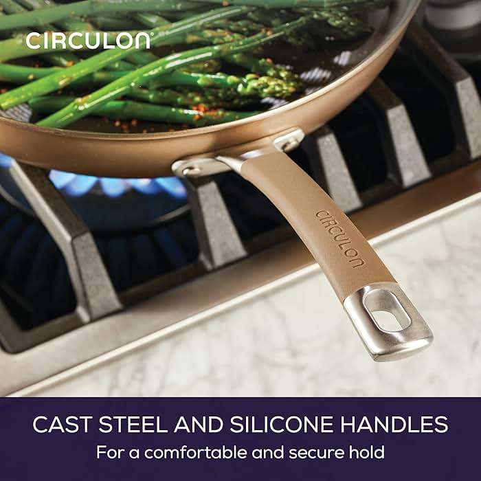 Circulon Premier Professional Hard Anodized Nonstick Cookware Induction Pots and Pans Set Nonstick, Home Essentials, 12-Piece, Bronze - Image 8