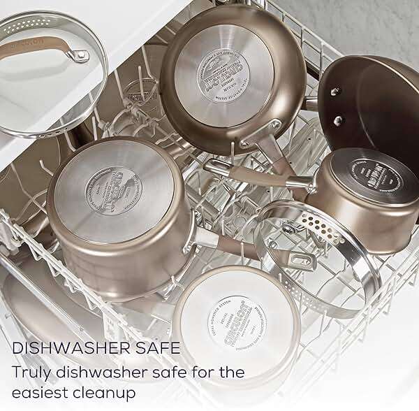 Circulon Premier Professional Hard Anodized Nonstick Cookware Induction Pots and Pans Set Nonstick, Home Essentials, 12-Piece, Bronze - Image 9