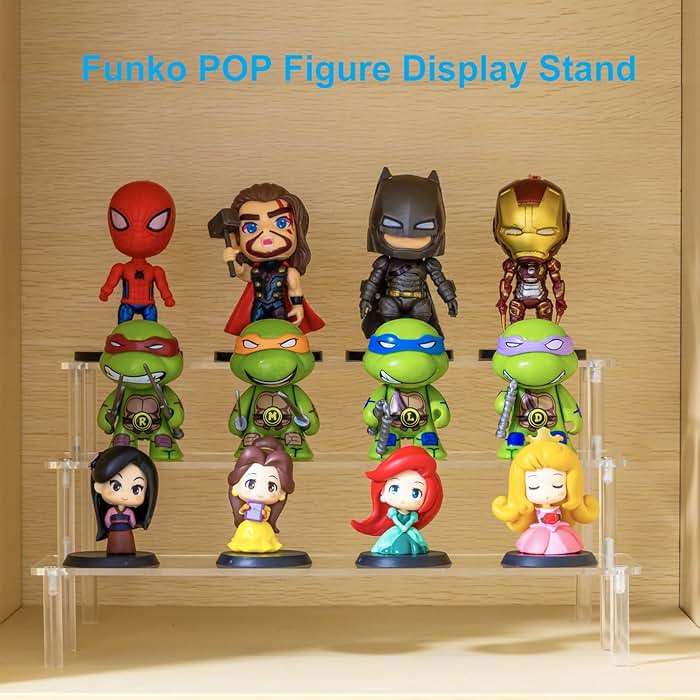 HENABLE Large Acrylic Display Risers, Perfume Stand Organizer, Clear Acrylic Shelf Risers for Display Stands for Food, Tabletop Use, Amiibo Funko POP Figure, 3 Tier Clear Cupcake Stand Risers - Image 4