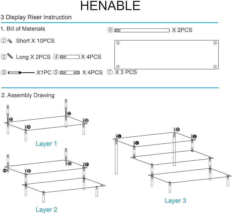 HENABLE Large Acrylic Display Risers, Perfume Stand Organizer, Clear Acrylic Shelf Risers for Display Stands for Food, Tabletop Use, Amiibo Funko POP Figure, 3 Tier Clear Cupcake Stand Risers - Image 6