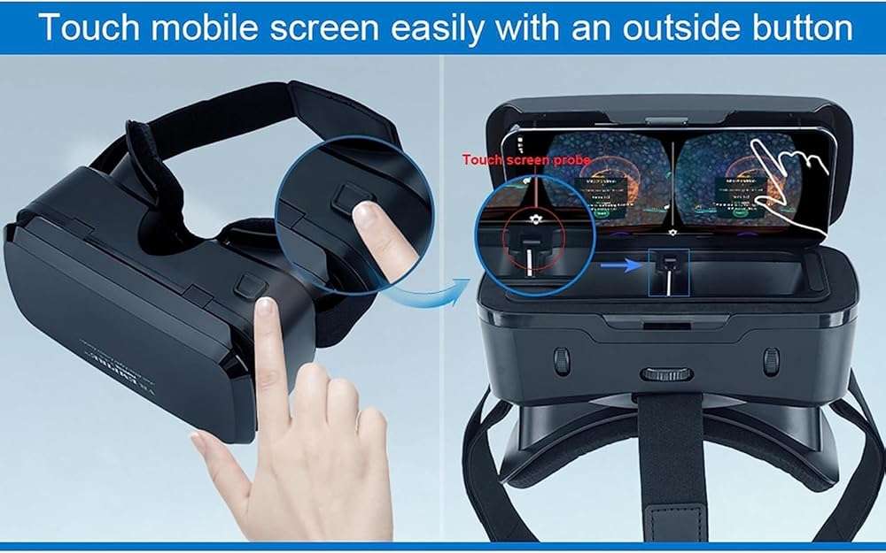 VR Headsets for Phone Cell Phone Virtual Reality headsets 3D Glasses Helmets VR Goggles for TV Movies Video Games Compatible to iOS Android Support 4.7” to 7.3” Mobile Screen (B95) - Image 2
