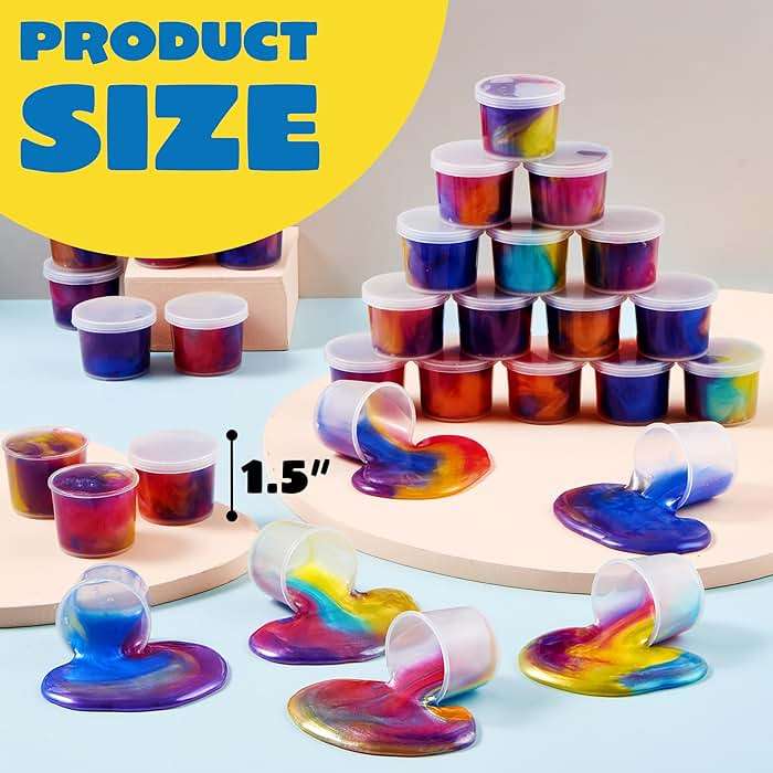 JOYIN Slime Party Favors, 36 Pack Galaxy Slime Cup - Stretchy, Non-Sticky, Mess-Free, Stress Relief, and Safe - Toys for Girls and Boys - Classroom Reward, Party Supplies - Image 6