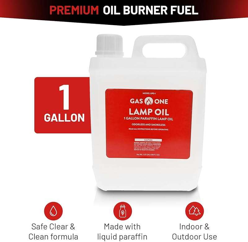 GasOne Liquid Paraffin Lamp Oil – 1 Gallon (128oz) Clear – Odorless, Smokeless Indoor Outdoor Fuel for Lanterns, Lamps, and Torches – Safe Packaging - Image 2