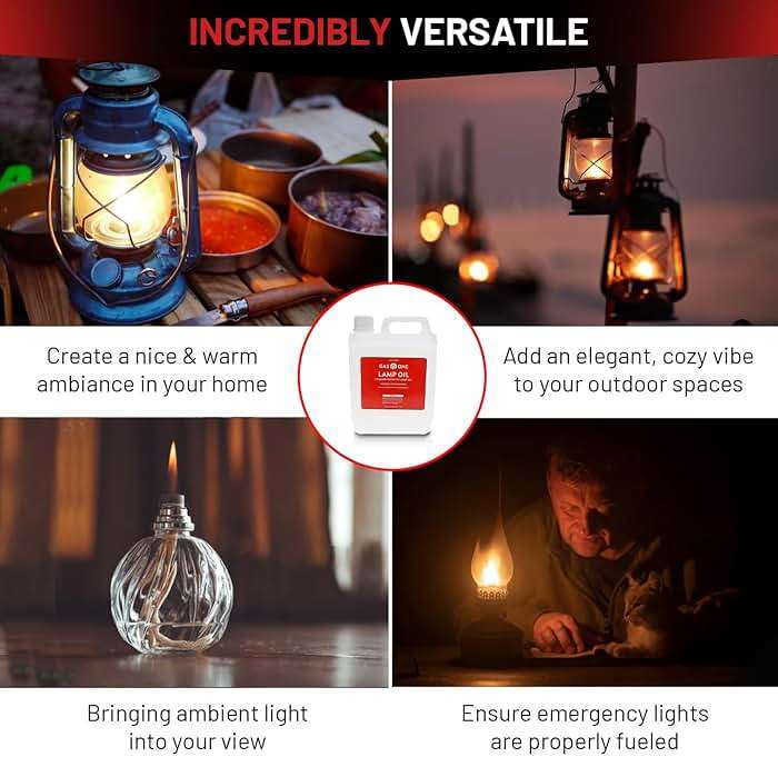 GasOne Liquid Paraffin Lamp Oil – 1 Gallon (128oz) Clear – Odorless, Smokeless Indoor Outdoor Fuel for Lanterns, Lamps, and Torches – Safe Packaging - Image 5