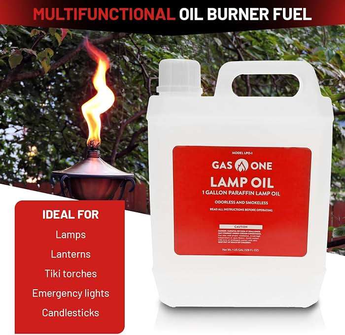 GasOne Liquid Paraffin Lamp Oil – 1 Gallon (128oz) Clear – Odorless, Smokeless Indoor Outdoor Fuel for Lanterns, Lamps, and Torches – Safe Packaging - Image 6