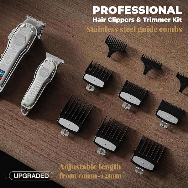 AngFan Professional Hair Clippers for Men - Cordless Clippers & Trimmers Set with LCD Display, 7200RPM High-Speed Motor, 5H Runtime, Wall-Mountable Barber Tools for Home Use & Professional Barbers - Image 7