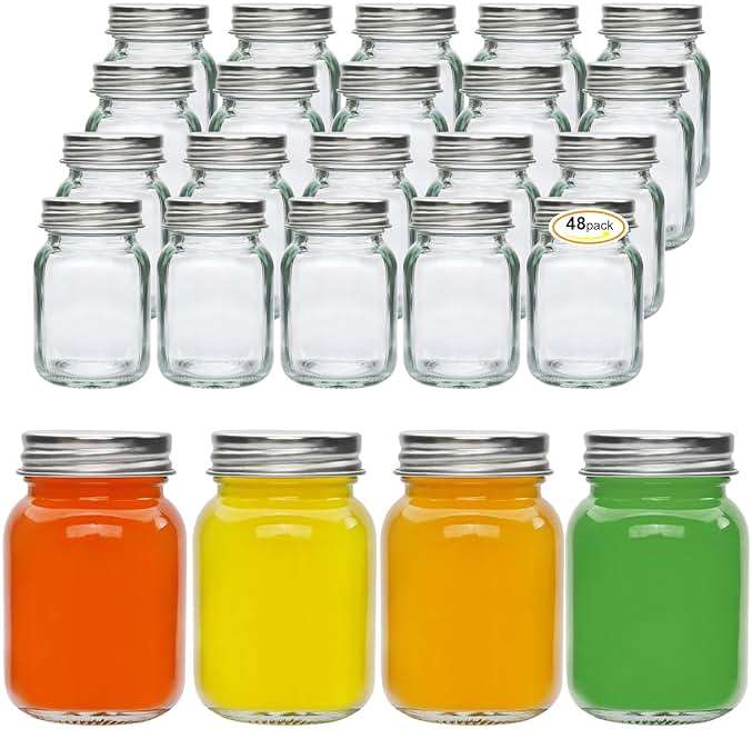 Accguan 2oz Mason Jars,Ginger Shots Bottles with Silver Lids,Glass Yogert Jars,Candle Jar,Honey,Jam,Jelly,Spice,Wedding Favors,Shower Favors(48pcs) - Image 1