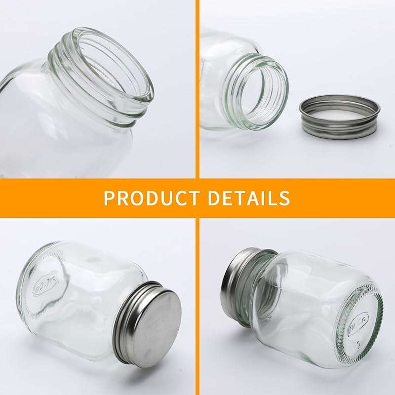 Accguan 2oz Mason Jars,Ginger Shots Bottles with Silver Lids,Glass Yogert Jars,Candle Jar,Honey,Jam,Jelly,Spice,Wedding Favors,Shower Favors(48pcs) - Image 4