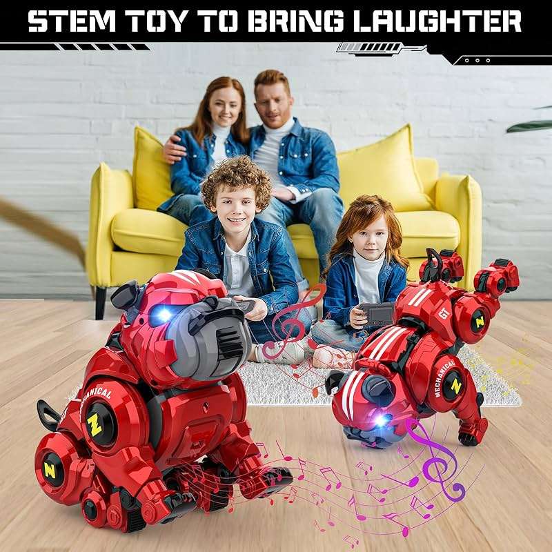 Lterfear Robot Dog for Kids, Remote Control Robot Rechargeable Programing Stunt Robo Dog with Sing, Dance, Touch Function, Robotic Dog Toy for Boys Ages 5 6 7 8 9 10+ Birthday Gifts, Red - Image 6