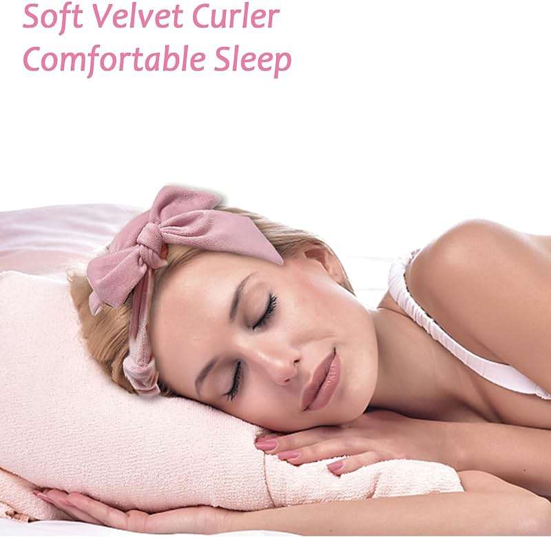 Heatless Curls Overnight Headband, 70'' No Heat Hair Curlers for Medium Long Hair, Pink - Image 2