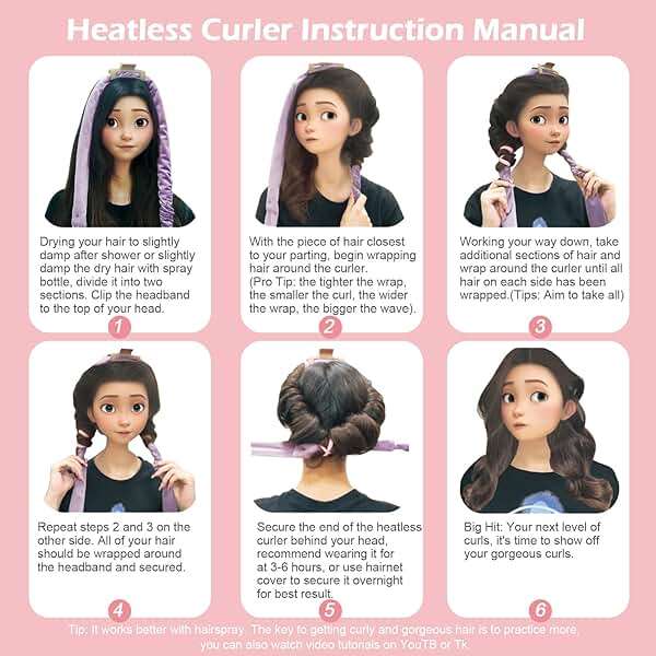 Heatless Curls Overnight Headband, 70'' No Heat Hair Curlers for Medium Long Hair, Pink - Image 7