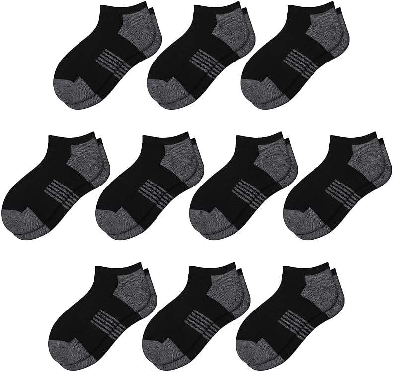 Comfoex 10 Pairs Boys Socks Low Cut Ankle Socks For Kids 8-10 4-6 6-8 Years Old Short Athletic Socks With Cushioned Sole - Image 1