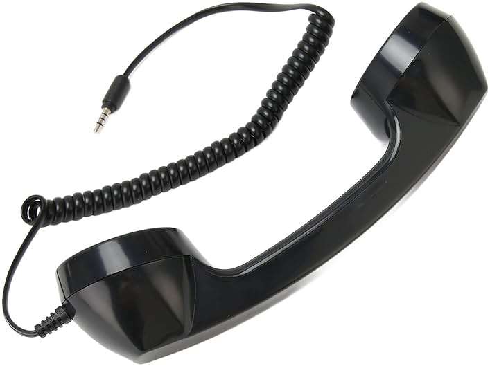 Retro Phone Handset, Vintage Retro 3.5Mm Telephone Handset Cell Phone Receiver, Radiation Proof Handheld Cell Phone Microphone for Mobile Phones Computers (Black) - Image 6