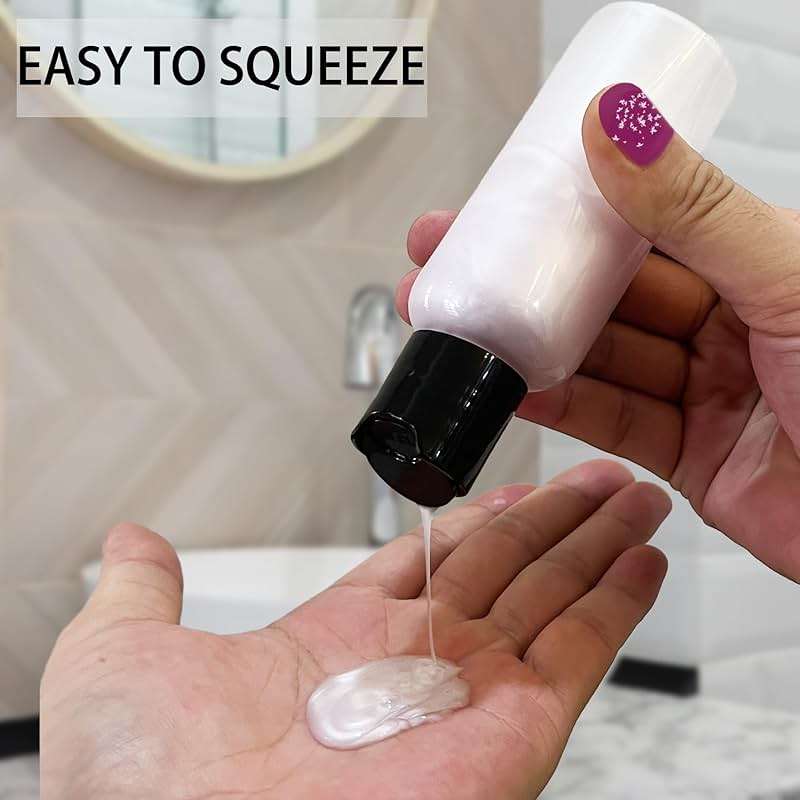 DNSEN 5 Pack 3.4 oz Travel Bottles for Toiletries TSA Approved Leakproof Plastic Empty Travel Size Bottles Containers with Labels - Image 5