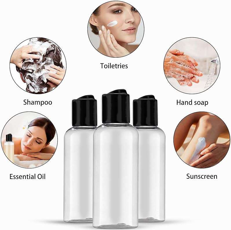 DNSEN 5 Pack 3.4 oz Travel Bottles for Toiletries TSA Approved Leakproof Plastic Empty Travel Size Bottles Containers with Labels - Image 6