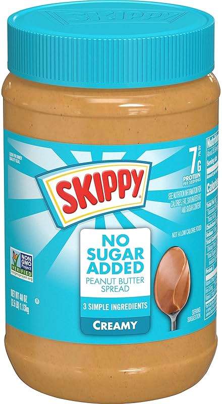 SKIPPY Creamy Peanut Butter Spread, No Sugar Added Peanut Butter, 7 g Protein Per Serving, 40 Oz Jar - Image 1