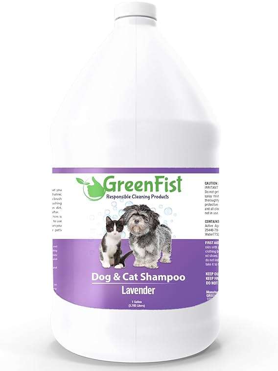 GreenFist Pet Shampoo Conditioner for Dogs & Cats Care Intense Cleaning Power Sooth Skin Made in USA (Lavender 1 Gallon) - Image 1