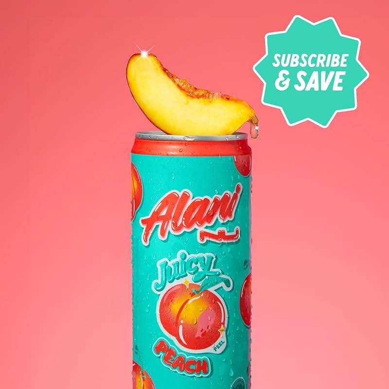 Alani Nu JUICY PEACH, Sugar Free, Low Calorie Energy Drinks, 200mg Caffeine, Biotin, B Vitamins, Zero Sugar, 10 Calories, 12 Fl Oz Cans, 12 Pack - Image 10