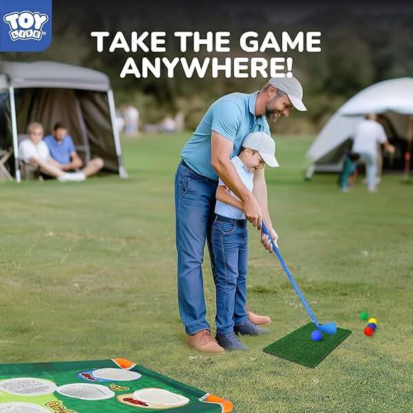 TOY Life Golf Cornhole Game Golf Corn Hole Set Chipping Golf Game Adults Kids Backyard Golf Game Golf Yard Corn Hole Game Golf Training Equipment Chipping Outdoor Indoor Golf (NO Club Included) - Image 7