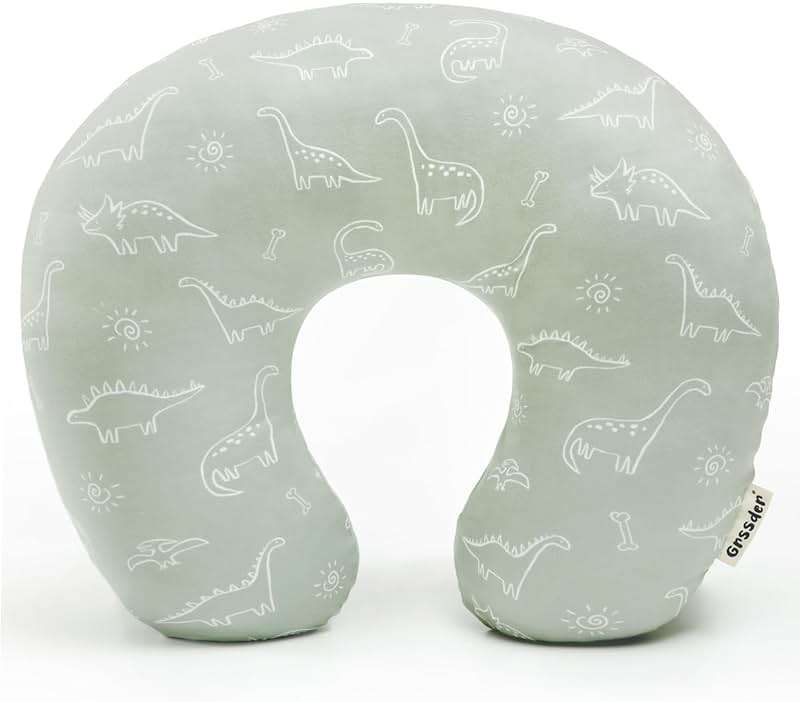 GRSSDER Nursing Pillow Cover Stretchy Minky Removable Nursing Covers for Breastfeeding Pillows, Ultra Soft Comfortable Slipcover for Boy and Girls, Dinosaurs Print - Image 1