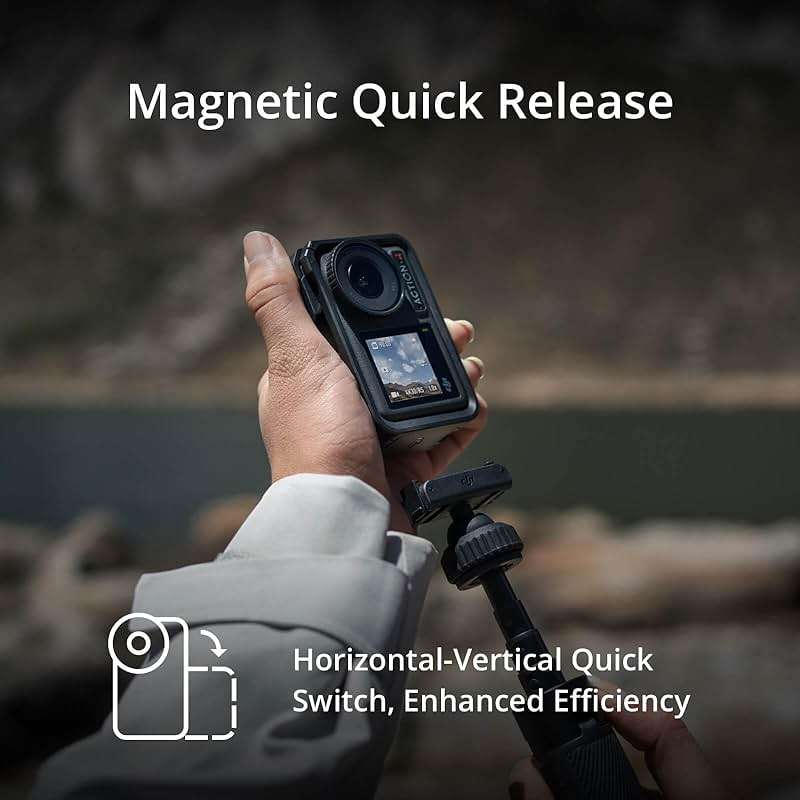 DJI Osmo Action 4 Adventure Combo, Waterproof Action Camera with 1/1.3" Sensor, 4K/120fps Video, Stunning Low-Light, 8h Extended Battery Life with 3 Batteries, 1.5m Extension Rod, Battery Case - Image 3