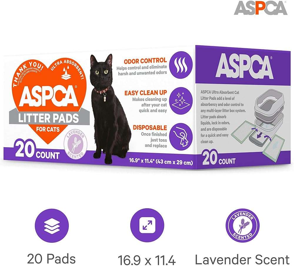 ASPCA Lavender Scented Cat Pad Refills for Litter Box System Size 16.9 x 11.4 Inch - Pack of 20 - Image 2