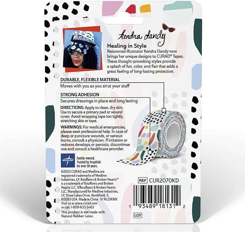 Curad Kendra Dandy Cloth Tape (1-Count) | 1 x 10 yds Exclusive Cloth Tape | Secure, Long-Lasting Hold Throughout The Day - Image 4