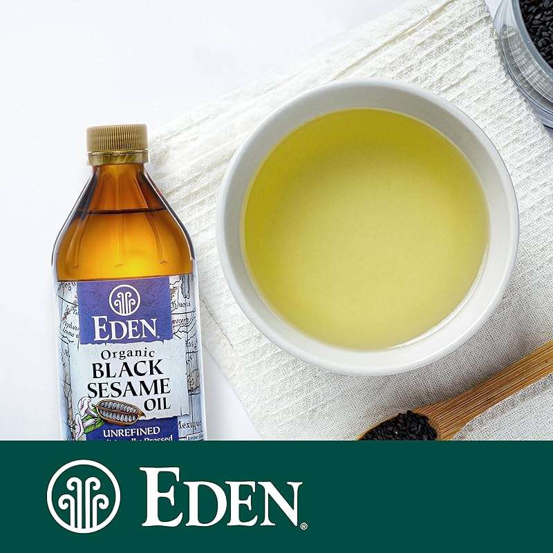Eden Organic Black Sesame Oil, Unrefined, 100% Black Sesame Seed, 16 oz Amber Glass Bottle - Image 4