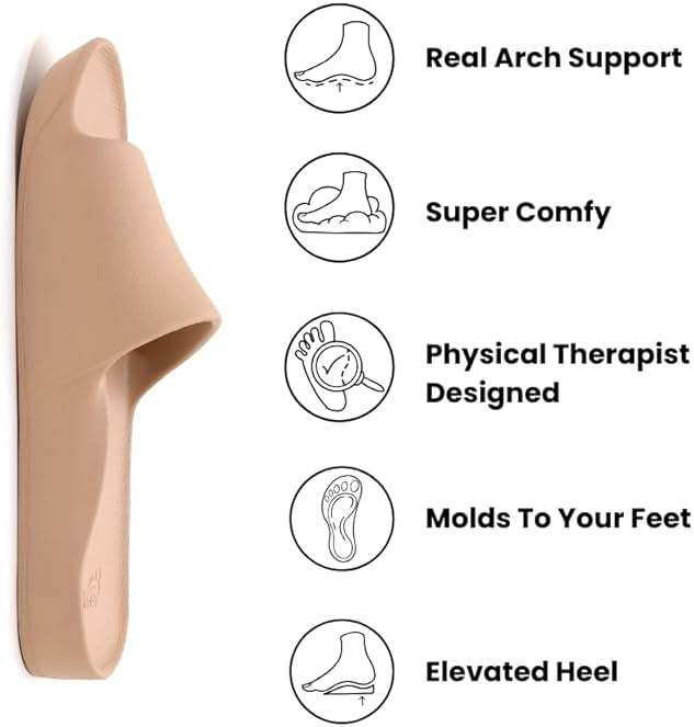 Archies Arch Support Slides – Orthotic Recovery Sandals for Plantar Fasciitis Relief, Foot Pain & Heel Pain – Lightweight, Cushioned, Shock-Absorbing Slides for Walking, Standing, and All-Day Comfort - Image 2