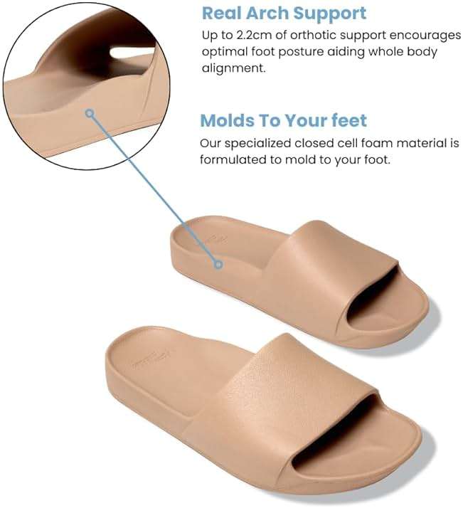 Archies Arch Support Slides – Orthotic Recovery Sandals for Plantar Fasciitis Relief, Foot Pain & Heel Pain – Lightweight, Cushioned, Shock-Absorbing Slides for Walking, Standing, and All-Day Comfort - Image 7