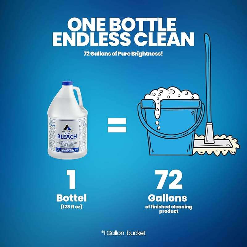 (6 Gallons) - Liquid Chlorine Bleach, for Laundry, Household and Commercial Cleaning, 1 Gallon Jugs - Image 2