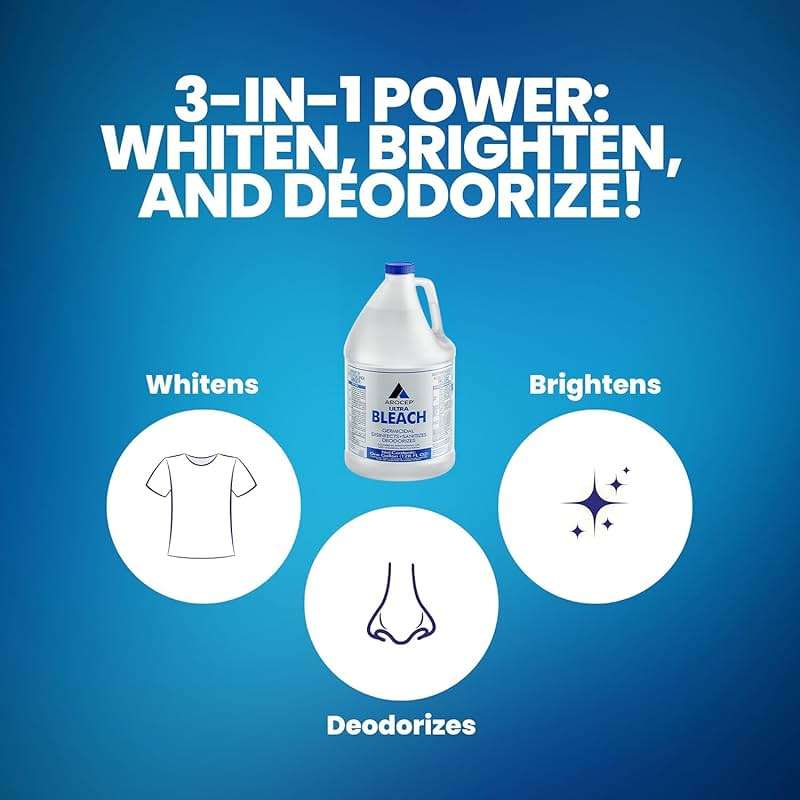 (6 Gallons) - Liquid Chlorine Bleach, for Laundry, Household and Commercial Cleaning, 1 Gallon Jugs - Image 3