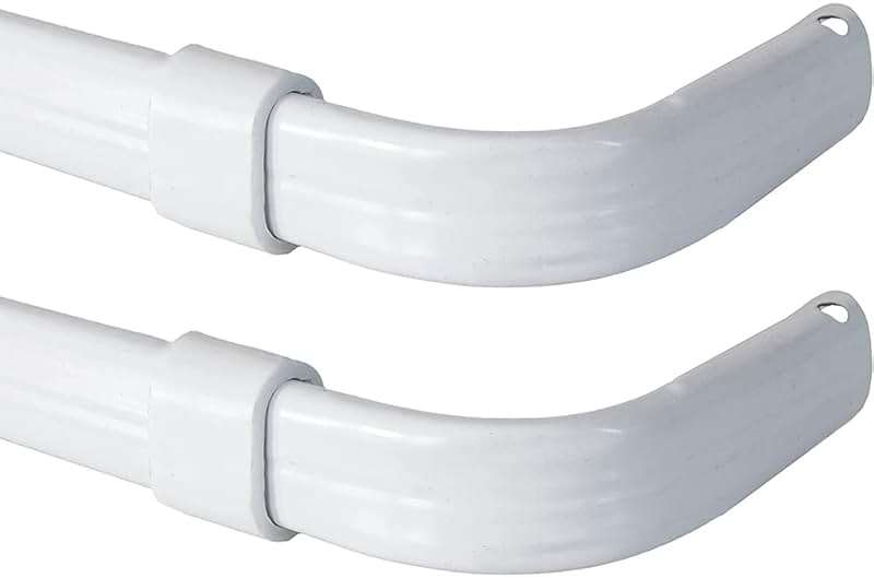 Blu-Pier Tech Heavy Duty Single Rod,Lock Seam Curtain Rod 28 to 48-Inch Adjustable Width, 2 1/2-Inch Projection，Hardware Included,White(Pack of 2) - Image 6