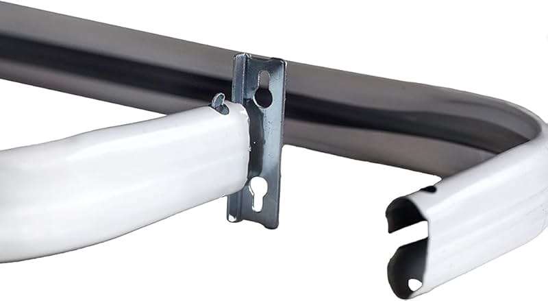 Blu-Pier Tech Heavy Duty Single Rod,Lock Seam Curtain Rod 28 to 48-Inch Adjustable Width, 2 1/2-Inch Projection，Hardware Included,White(Pack of 2) - Image 7