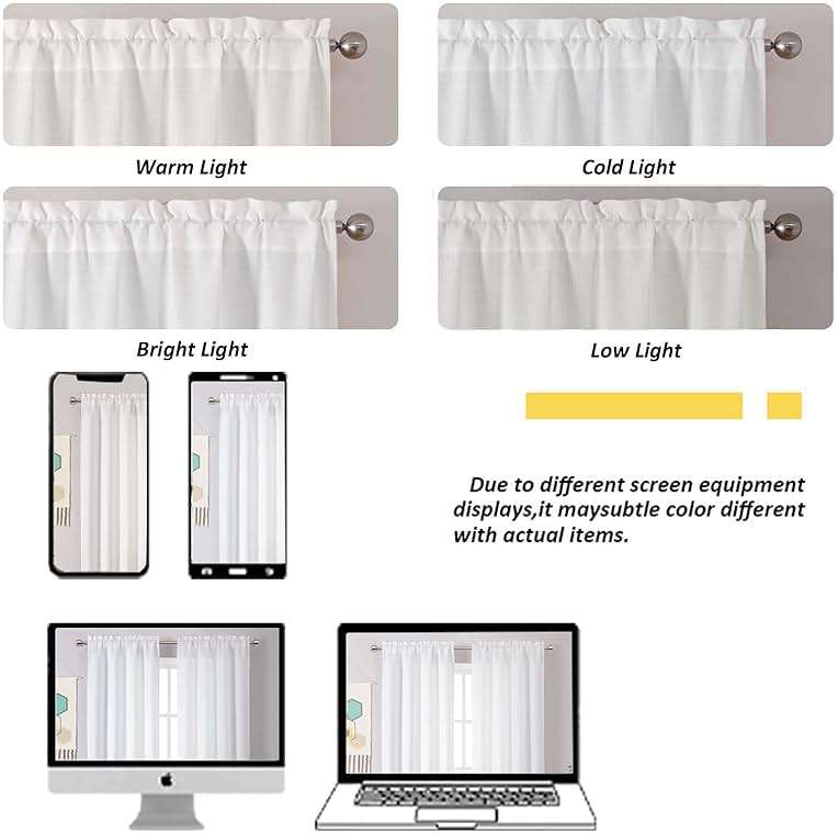 Chyhomenyc White Curtains 84 Inch Length 2 Panels Set, Faux Linen Textured Semi Light Filtering Soft Airy Farmhouse Curtain Drapes for Living Room Bedroom, Cortinas para Sala, 40Wx84L - Image 7