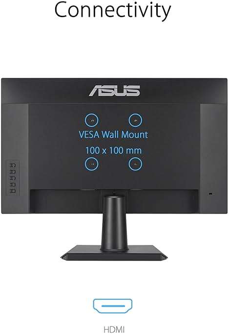ASUS 27 Inch Monitor - 1080P, IPS, Full HD, Frameless, 100Hz, 1ms, Adaptive-Sync, for Working and Gaming, Low Blue Light, Flicker Free, HDMI, VESA Mountable, Tilt - VA27EHF - Image 6